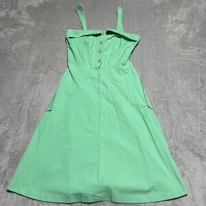 Vintage 70s Dress Jody T of California Dress Womens 11 Green Pockets Rockabilly